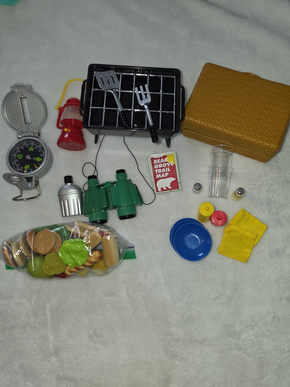 Doll Camping Playset with Compas, Binoculars, Black Grill & More!